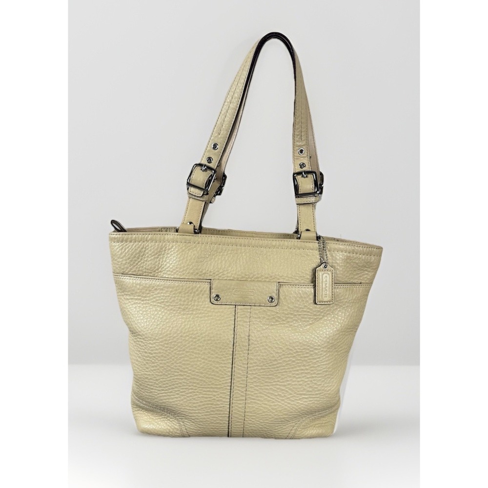 Coach Camel Tan‎ Pebbled Leather Hamilton Shoulder Tote  Adjustable Strap